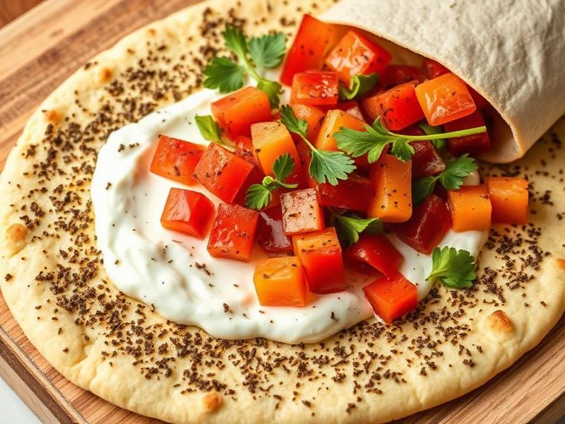 Zaatar + Labneh + Vegetables at Manakish Abou Tony